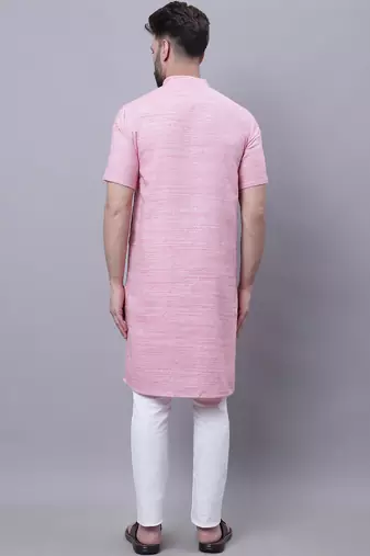 Pure cotton short sleeves kurta with band collar