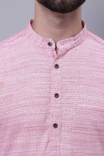 Pure cotton short sleeves kurta with band collar