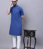 Pure cotton short sleeves kurta with band collar