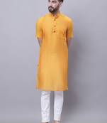 Pure cotton short sleeves kurta with band collar