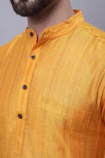 Pure cotton short sleeves kurta with band collar