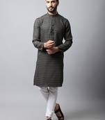 Pure cotton kurta with band collar