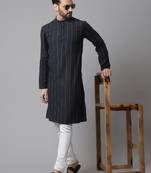 Pure cotton kurta with band collar