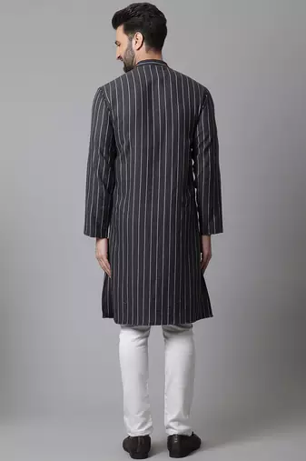 Pure cotton kurta with band collar