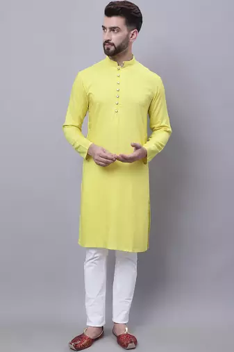 Pure cotton short sleeves kurta with band collar
