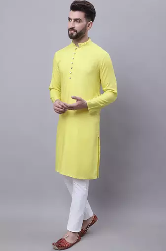 Pure cotton short sleeves kurta with band collar