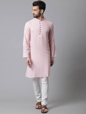 Pure cotton kurta with band collar 2