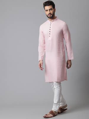 Pure cotton kurta with band collar 3