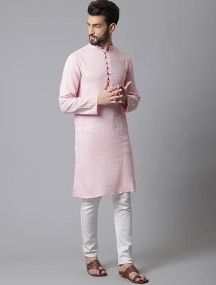 Pure cotton kurta with band collar 4