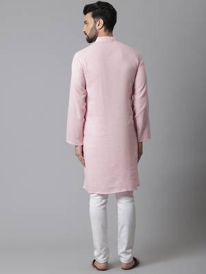 Pure cotton kurta with band collar 5