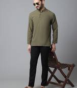 Pure cotton short kurta with band collar