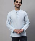 Pure cotton short kurta with band collar