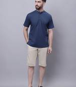 Pure cotton short kurta with band collar