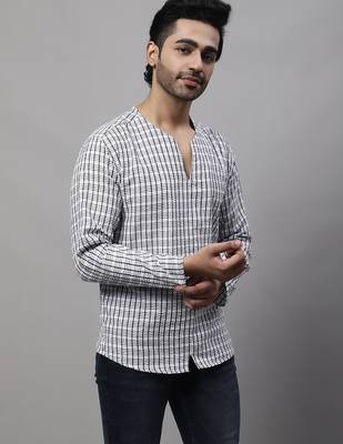 Pure cotton open neck kurta 3