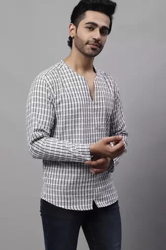 Pure cotton open neck kurta