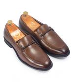 Tan solid synthetic leather men shoes