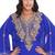 Luxury Royal Blue Georgette Stitched Kaftan with Heavy Golden Handwork Embroidery Dress