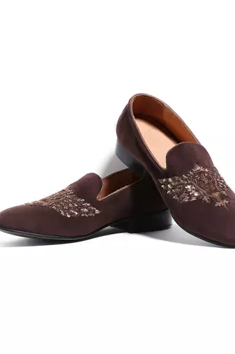 Brown woven velvet Shoes