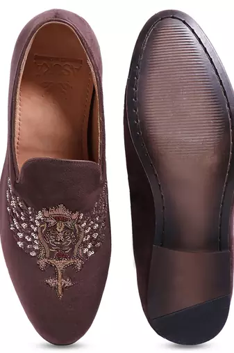 Brown woven velvet Shoes