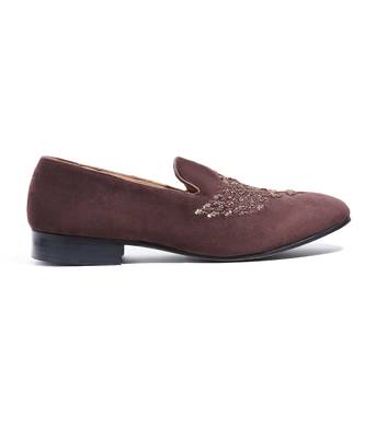 Brown woven velvet Shoes 4