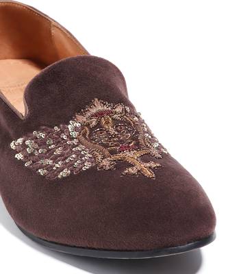 Brown woven velvet Shoes 5