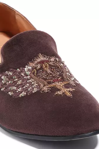 Brown woven velvet Shoes