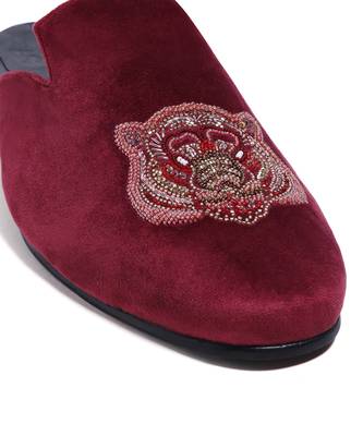 Red woven velvet mules 5