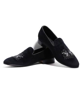 Black woven velvet shoes 2