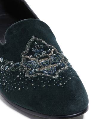 Navy blue woven velvet shoes 5