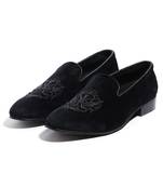 Black woven velvet shoes