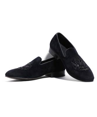 Black woven velvet shoes 2