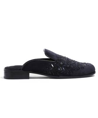 Black woven velvet mules 4