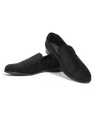 Black woven velvet shoes 2