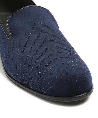 Blue woven velvet shoes 3