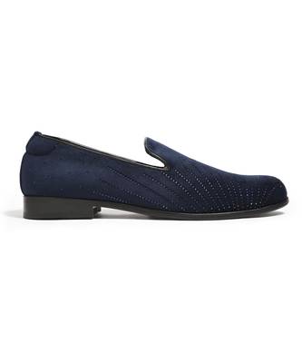 Blue woven velvet shoes 4