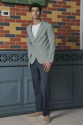 Gray plain lycra jacket & pant set