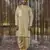 Green plain silk kurta & dhoti with stole