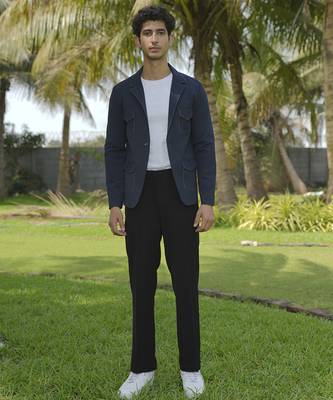 Black plain lycra jacket & pant set 1