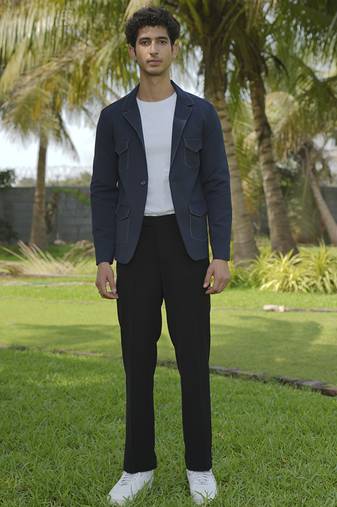 Black plain lycra jacket & pant set