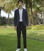 Black plain lycra jacket & pant set