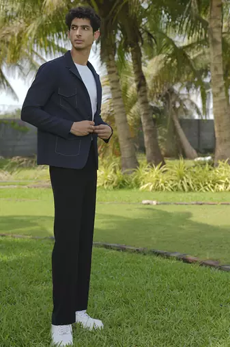 Black plain lycra jacket & pant set