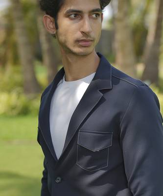 Black plain lycra jacket & pant set 4