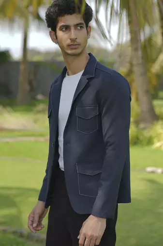 Black plain lycra jacket & pant set