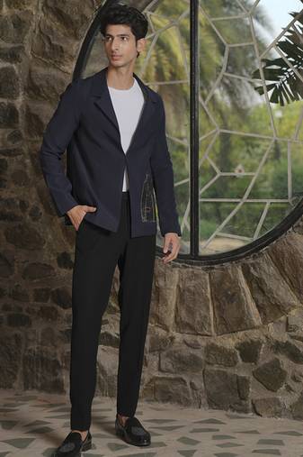 Black plain lycra jacket & pant set