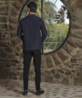 Black plain lycra jacket & pant set 2