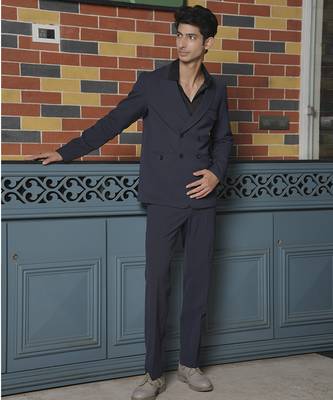Black plain lycra jacket & pant set 1