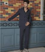 Black plain lycra jacket & pant set