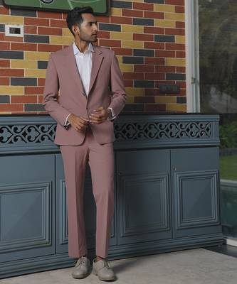 Pink plain lycra jacket & pant set 1