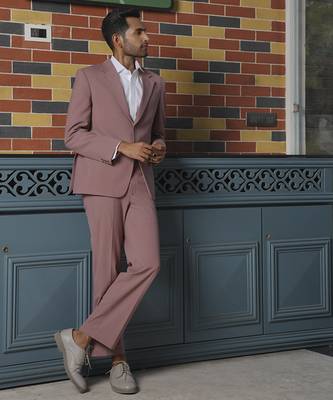 Pink plain lycra jacket & pant set 3