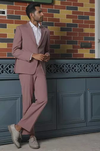 Pink plain lycra jacket & pant set